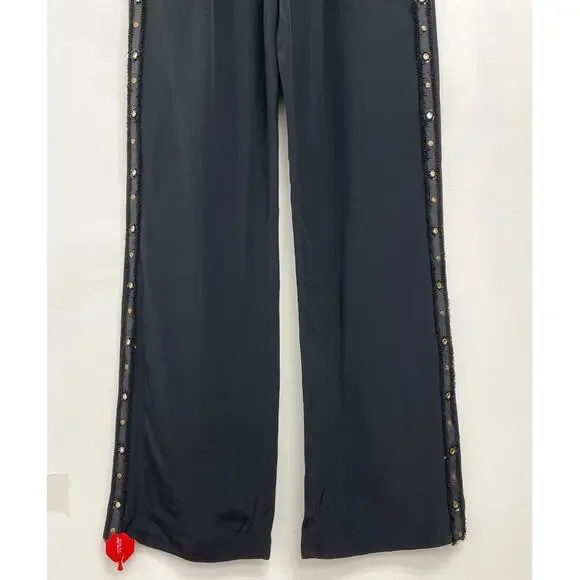 NWT Figue Hadley Embellished Beaded Pleated Drapey Straight Leg Trousers Size 2 - Picture 13 of 15